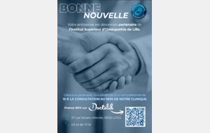 Nouveau partenaire : L’Institut Supérieur d’Ostéopathie de Lille