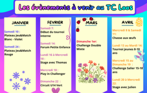 Evènements du club (deuxième partie de saison 2025/2026)
