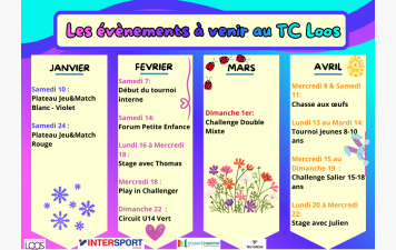 Evènements du club (deuxième partie de saison 2025/2026)